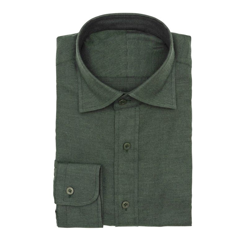 forest green flannel twill shirt - Anthony Formal Wear