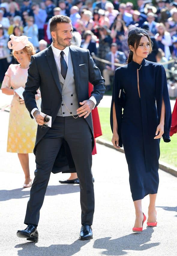 David Beckham in slim fit black morning suit for Prince William's wedding