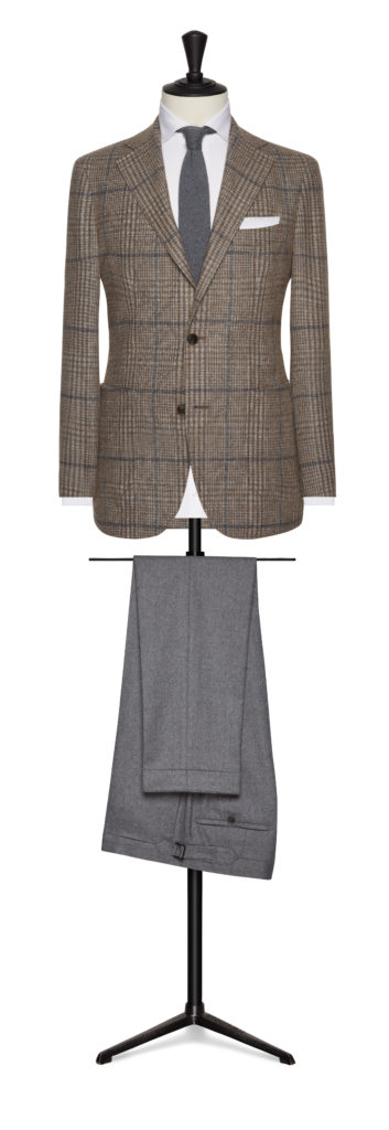 Jacket and trouser work suit contrast