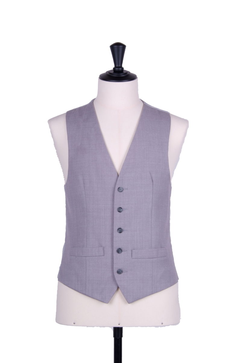 Single breasted grey wedding waistcoat