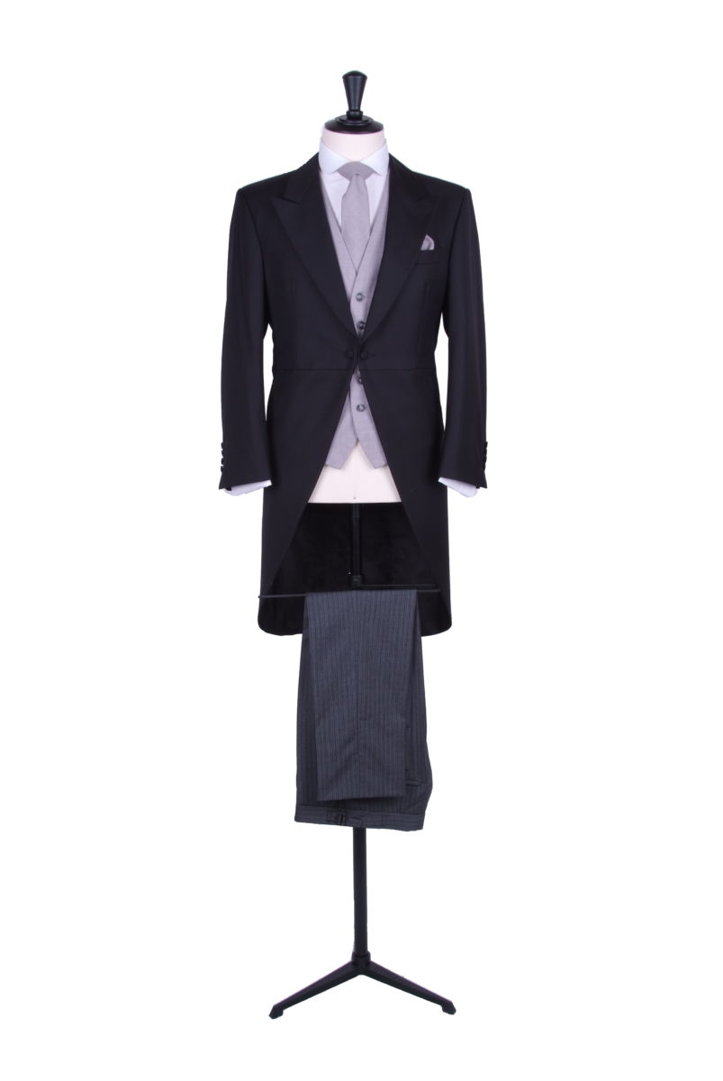 Black slim fit hire tailcoat light weight