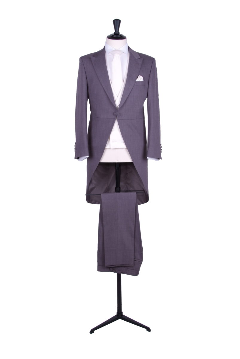 Grey light weight wool slim fit tailcoat