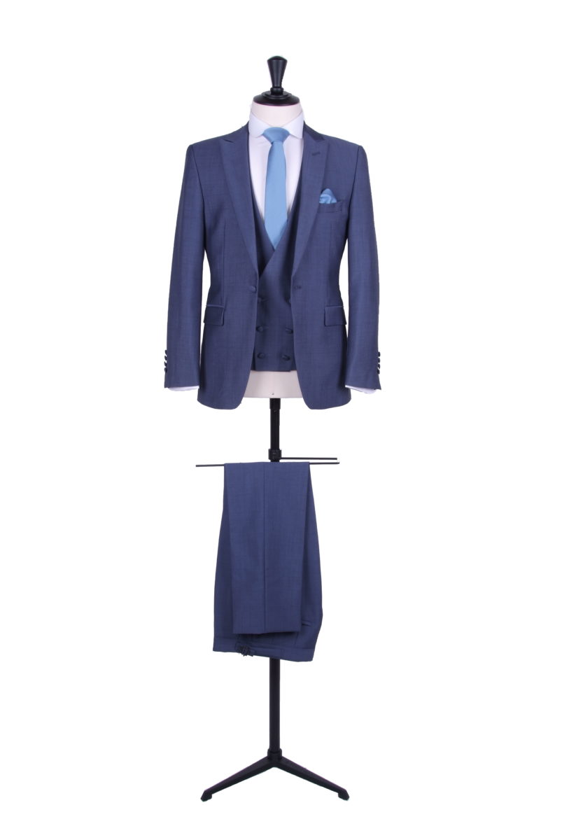 hire suit slim fit steel blue