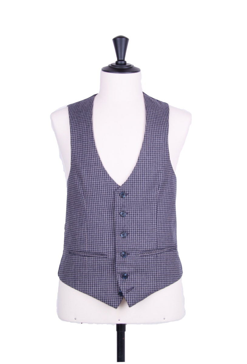 Country check scollop waistcoat