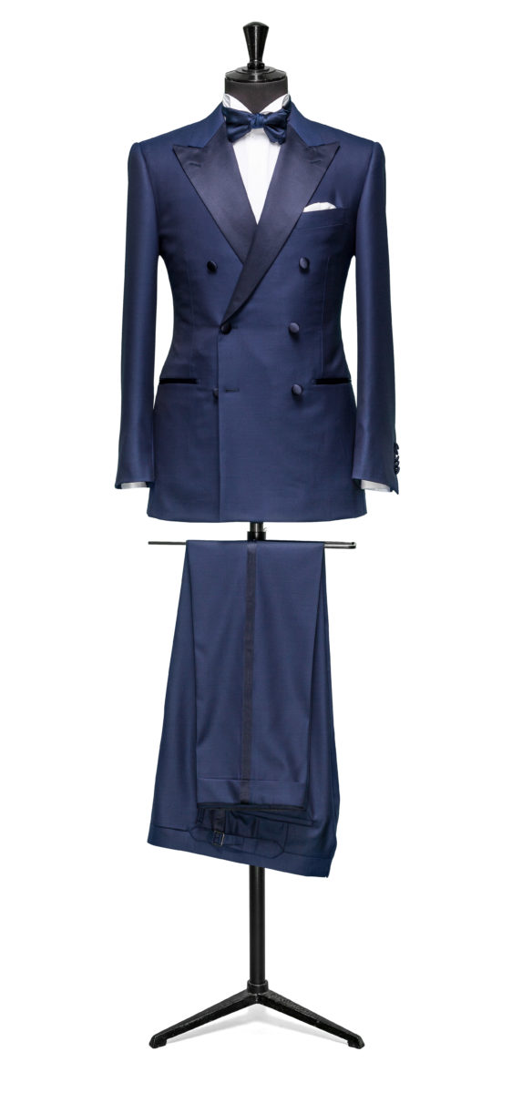 Blue dinner suit made to measure with wide lapel