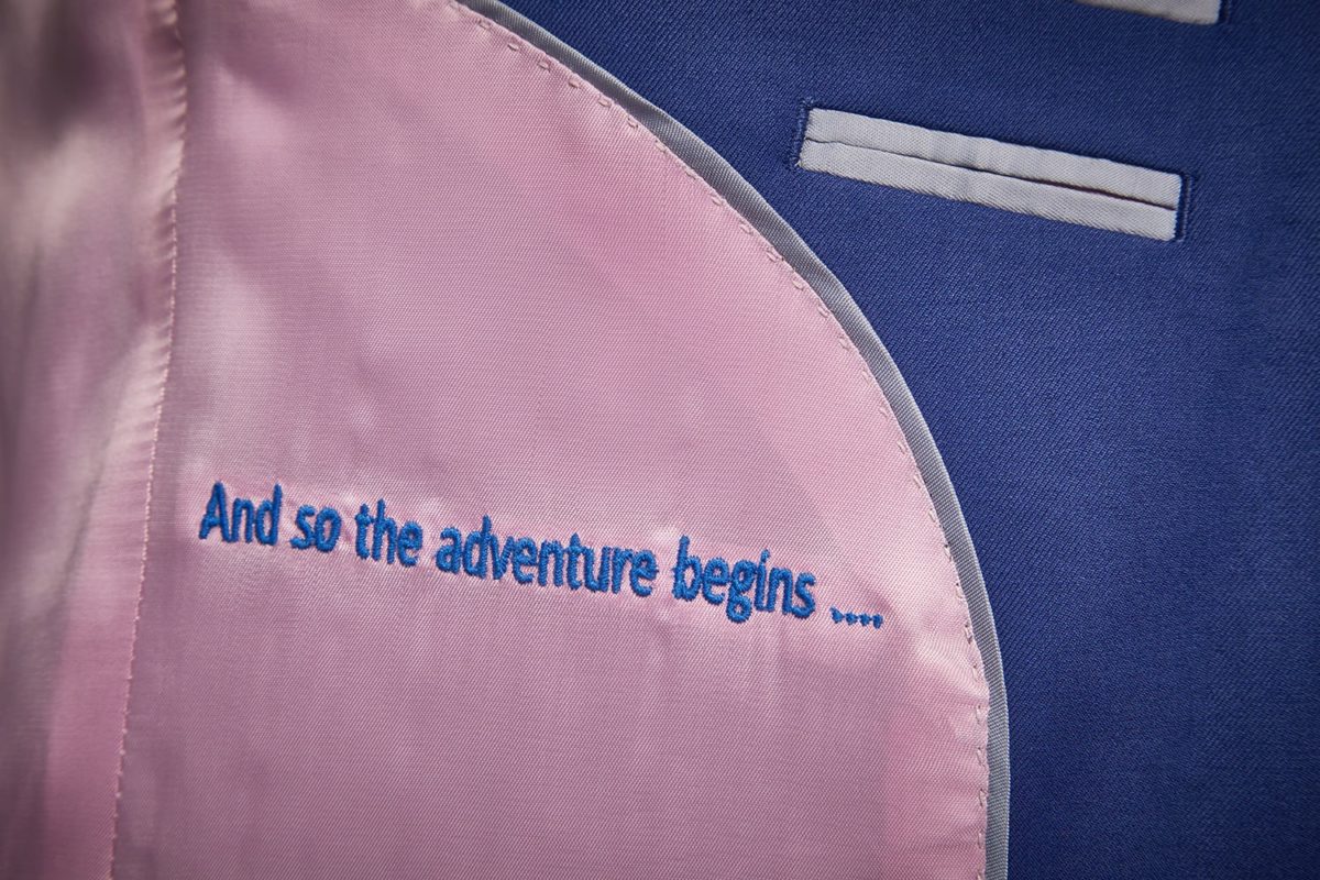 'and so the adventure begins...' jacket embroidery