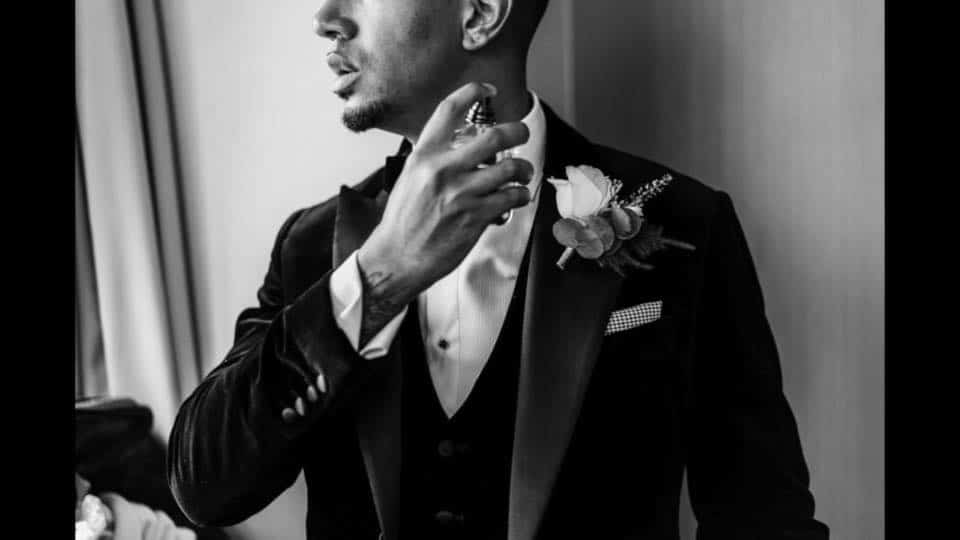 Grooms made-to-measure velvet suit
