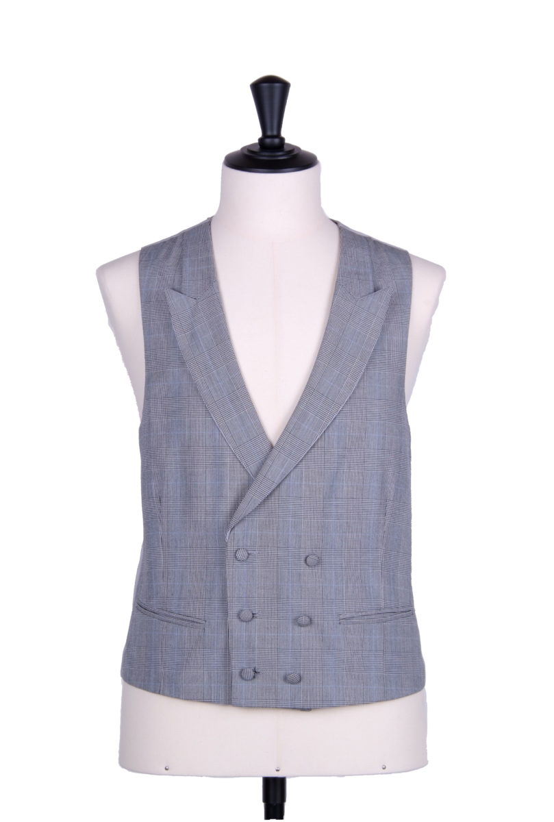 Prince of Wales grey double breasted waistcoat