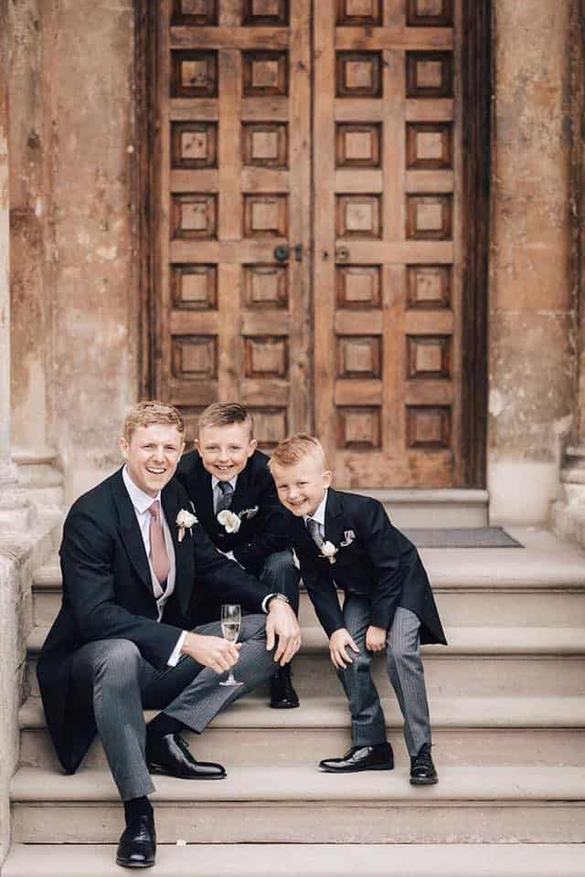 Mr Peberdy chose classic black tails and stripe trousers. His page boys suits were matching