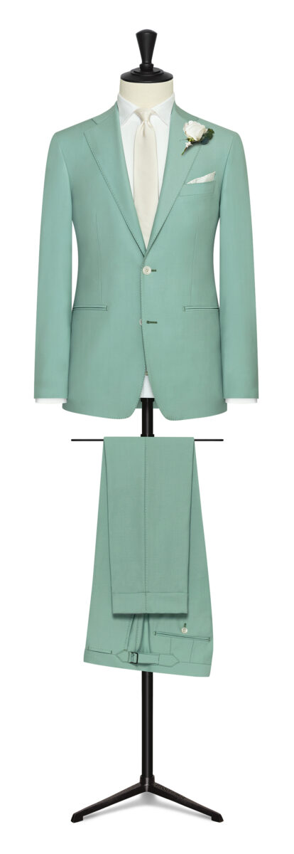 Sea green made-to-measure grooms suit