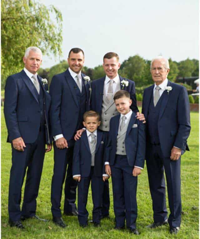 Mr Marney & his sons in matching page boys suits and Ushers