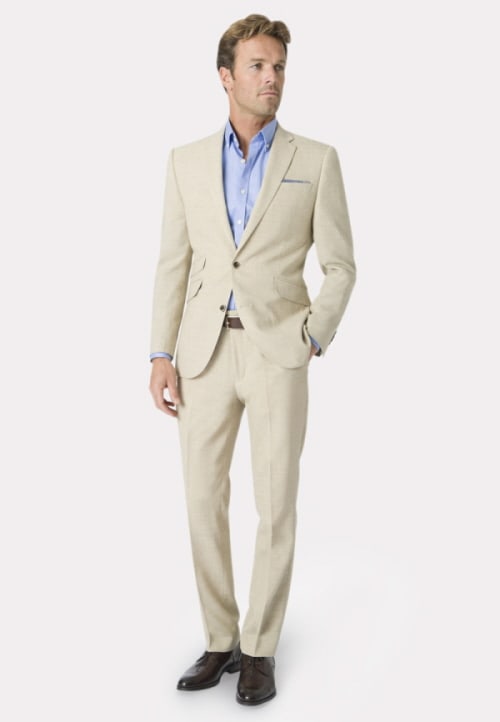 Oatmeal linen mix ready to wear suit