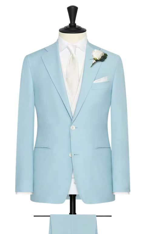Pale sky blue MTM wedding suit