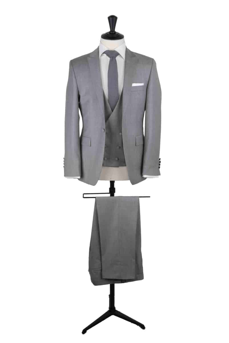 Silver grey slim fit lounge hire suit