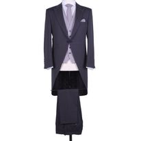 Grey herringbone tailcoat with Ascot grey waistcoat