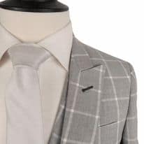 Custom made grey check suit