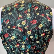 Custom made suit waistcoat bright floral lining