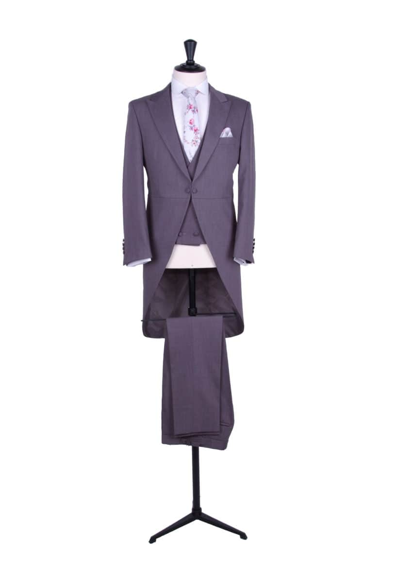 Grey lightweight wool tailcoat with matching DB waistcoat