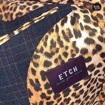 Leopard lining in tweed custom made suit jacket