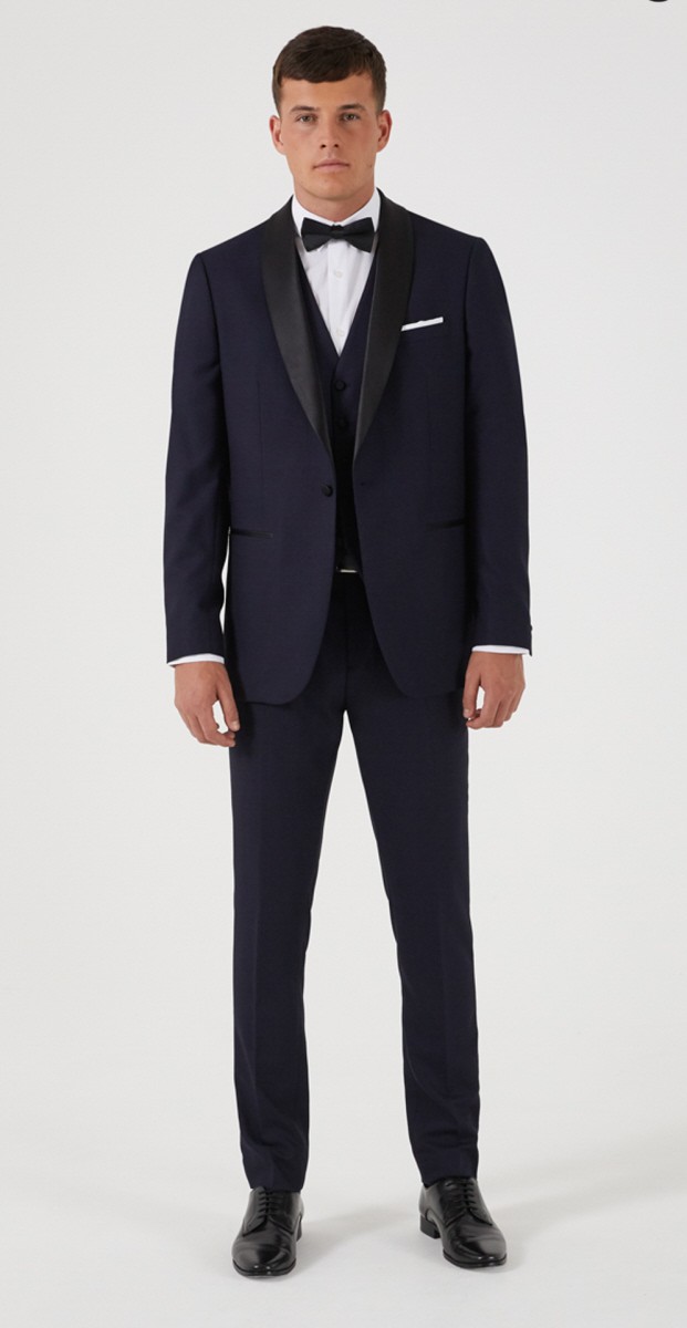 Ready to wear blue check dinner suit