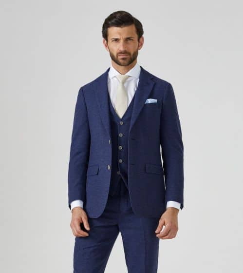 Ready to wear navy tweed suit