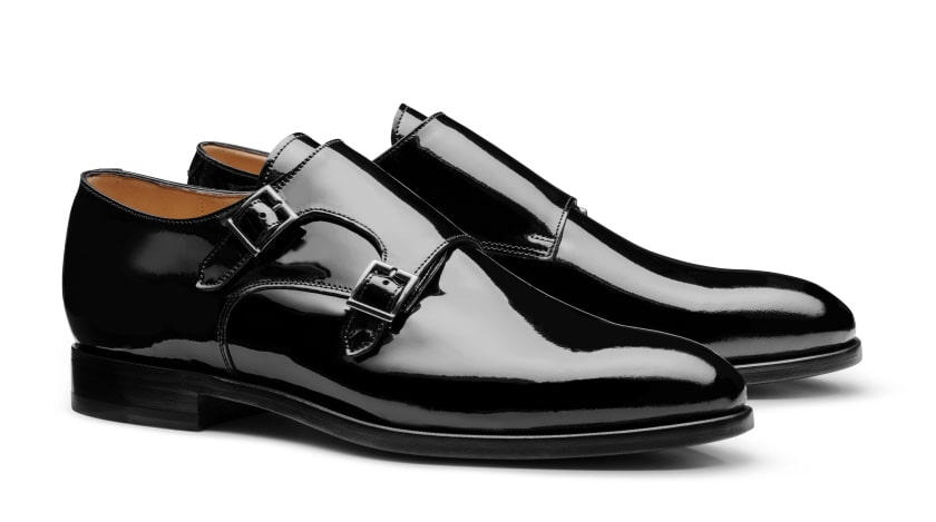 Double monk patent shoes made to measure