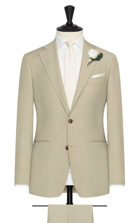 Beige wedding suit made to measure