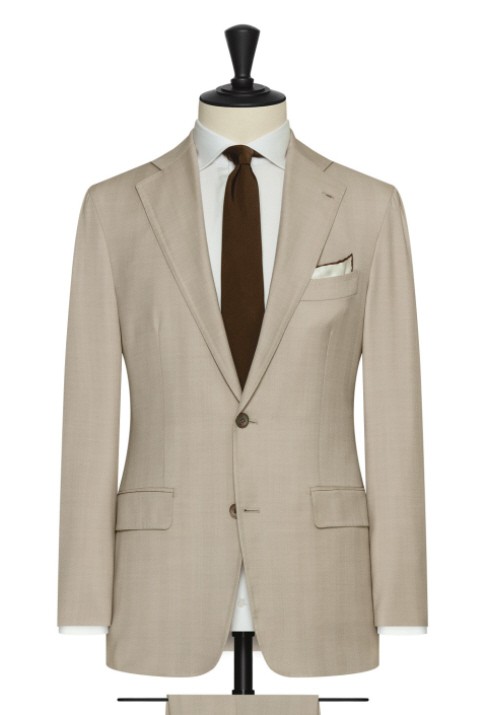 Made to measure classic beige groom suit