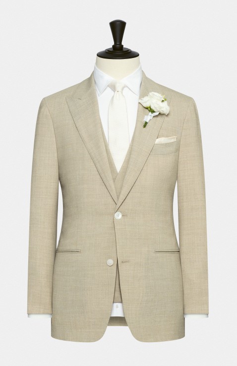 Soft taupe beige wedding suit MTM