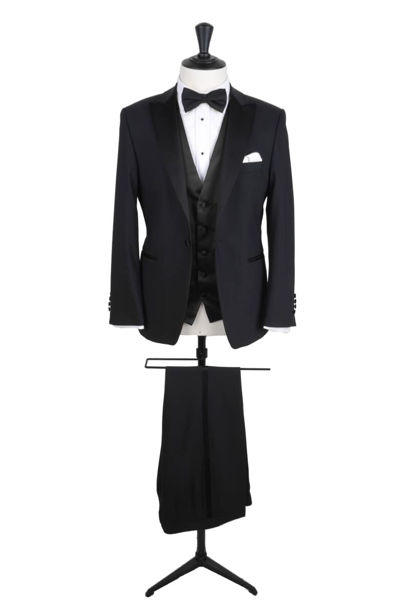 Peak lapel dinner suit with SB waistcoat